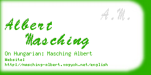 albert masching business card